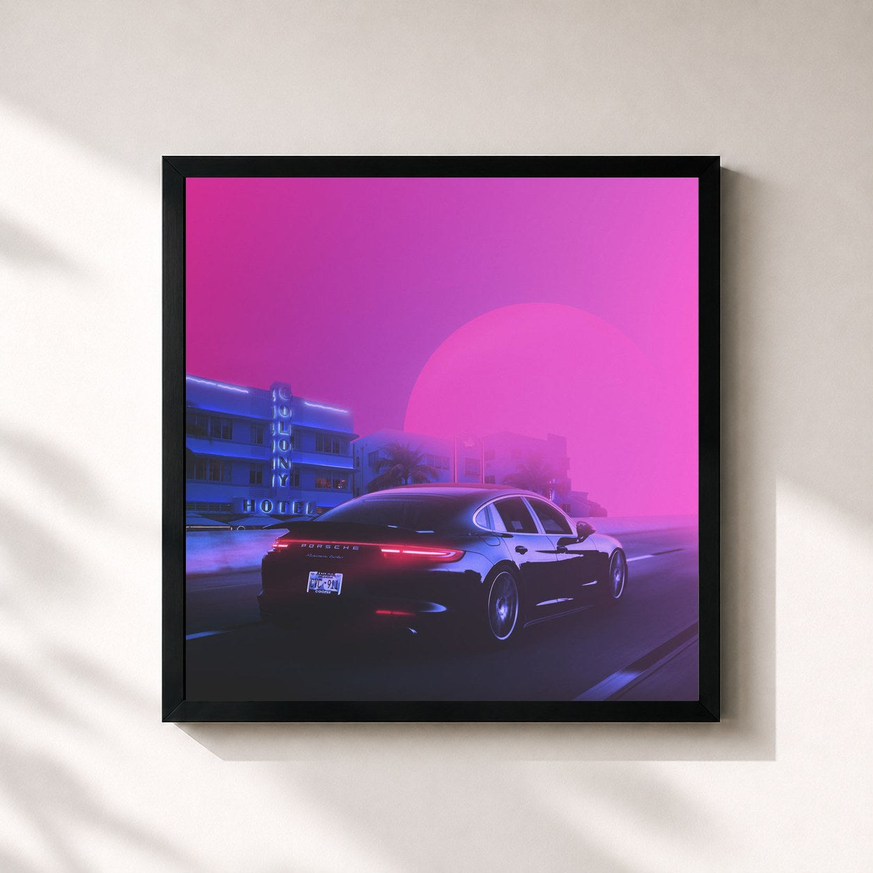 #noir Tableau carré de l'album Phonk 8D Audio Vol.1 de 8D Tunes, cadre noir 32x32 cm