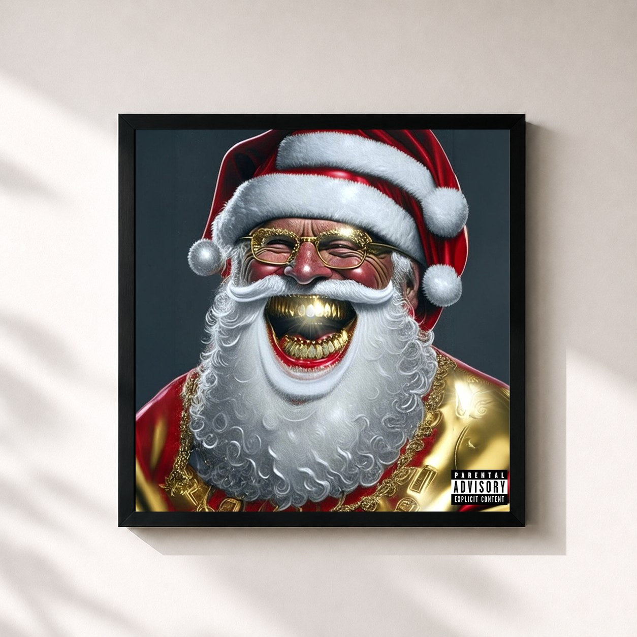 #noir Tableau carré de l'album Um Pequeno Álbum de Natal de WIU, cadre noir 32x32 cm