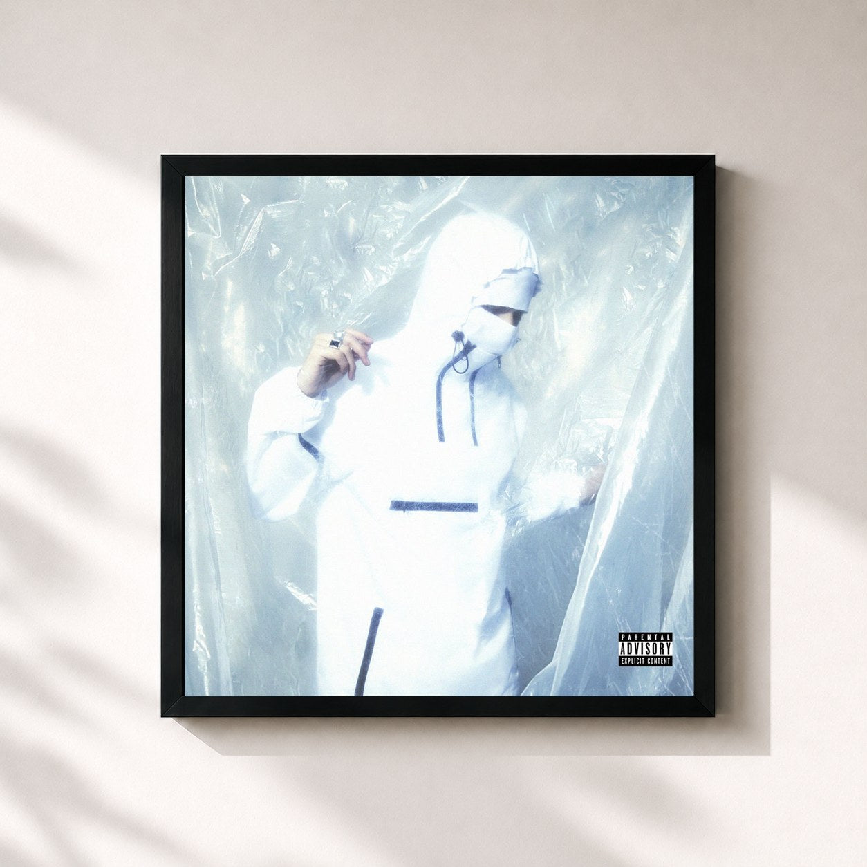 #noir Tableau carré de l'album Xtaciss de Young Cister, cadre noir 32x32 cm