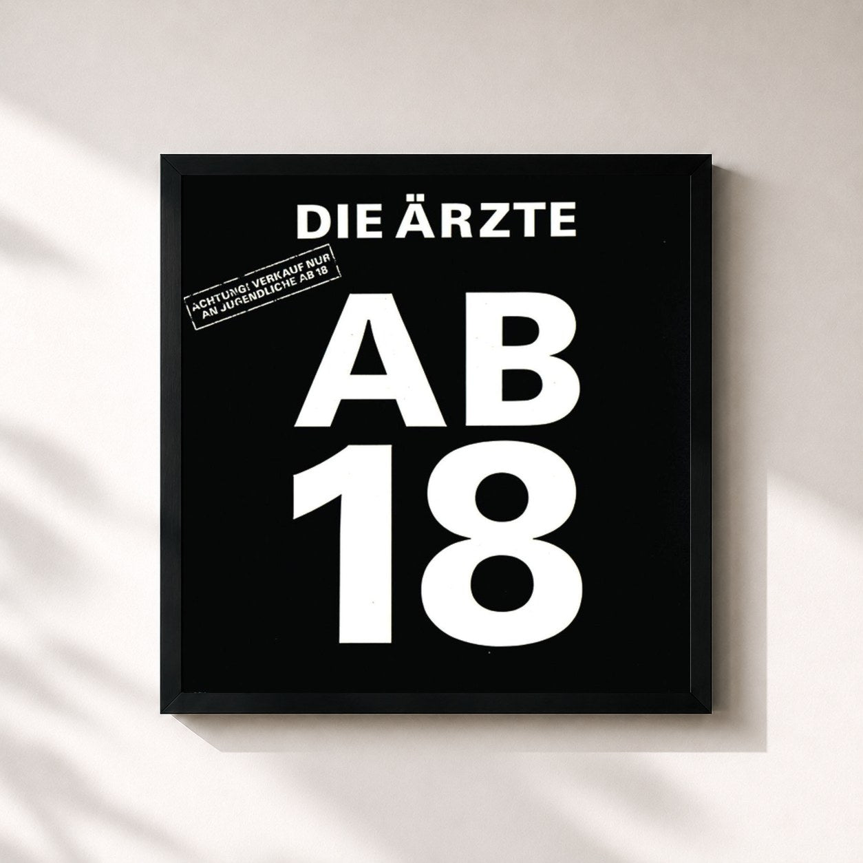 #noir Tableau carré de l'album Ab 18 (Ohne »Geschwisterliebe«) de Die Ärzte, cadre noir 32x32 cm