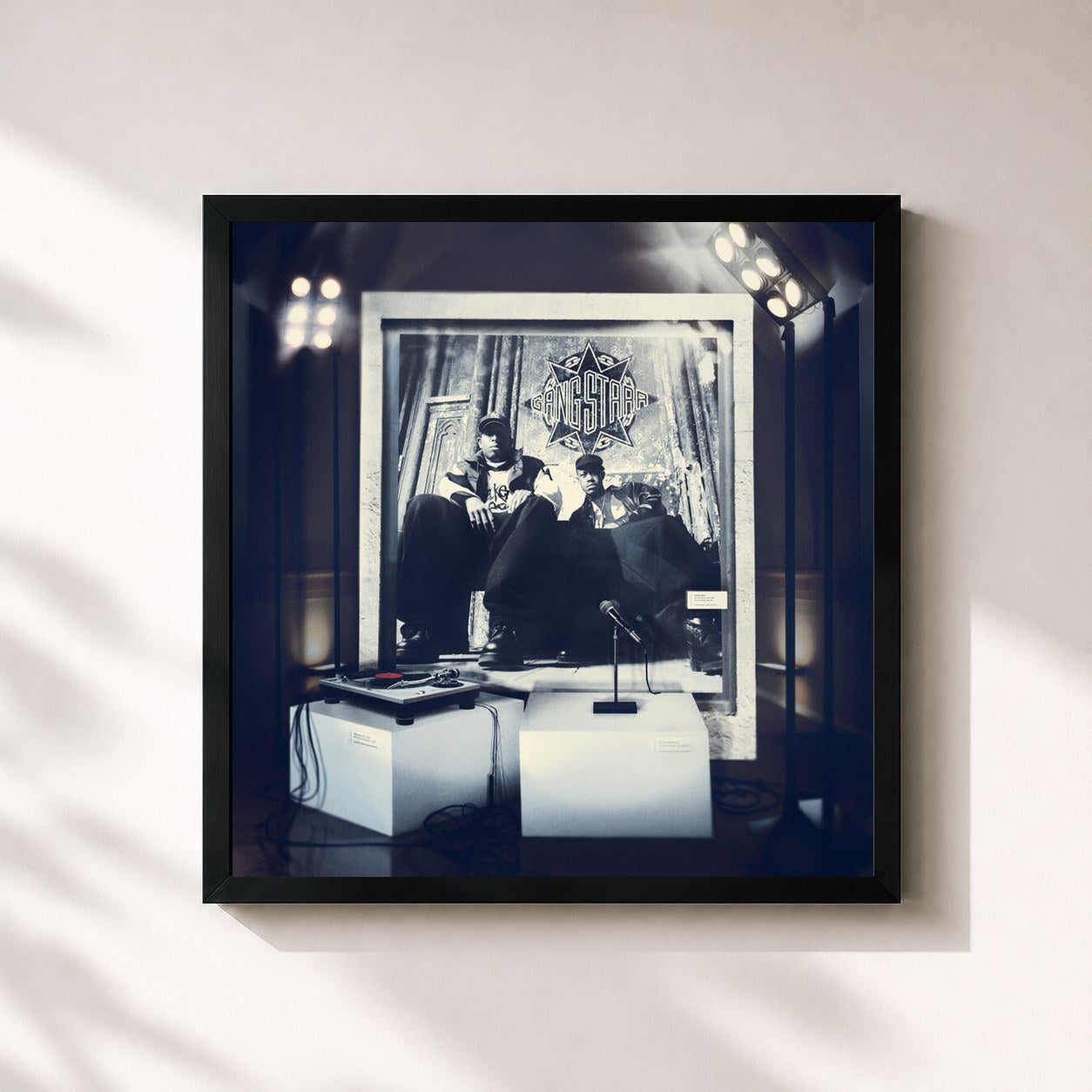 #noir Tableau carré de l'album One Of The Best Yet de Gang Starr, cadre noir 32x32 cm