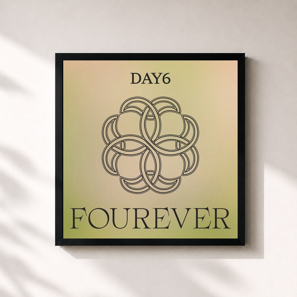 #noir Tableau carré de l'album Fourever de DAY6 , cadre noir 32x32 cm