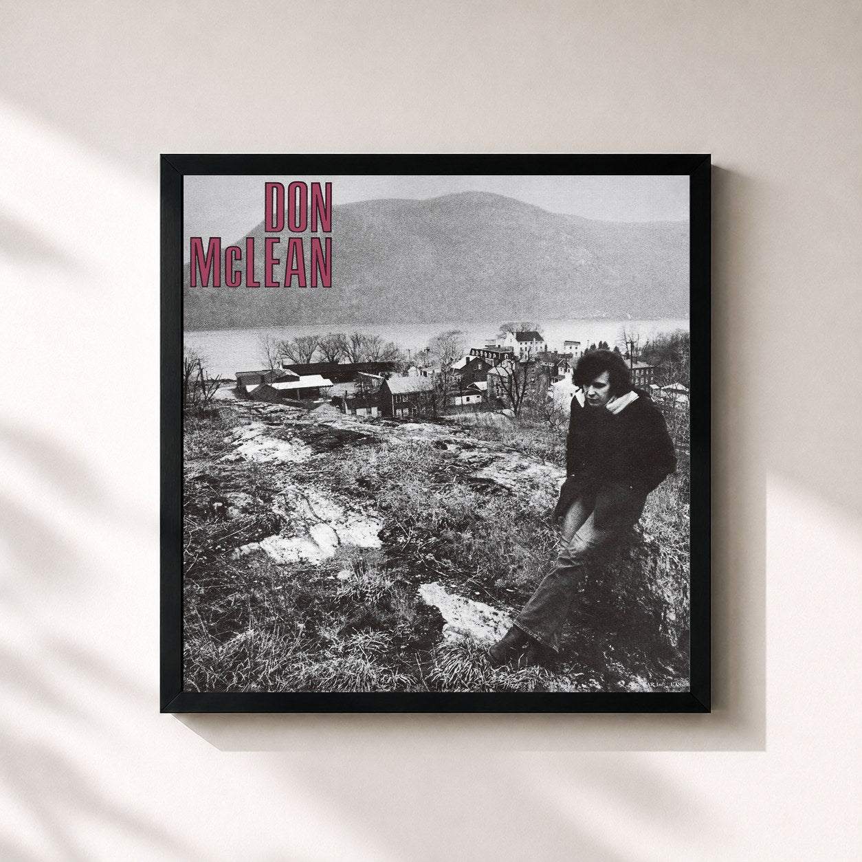 #noir Tableau carré de l'album Don McLean de Don McLean, cadre noir 32x32 cm