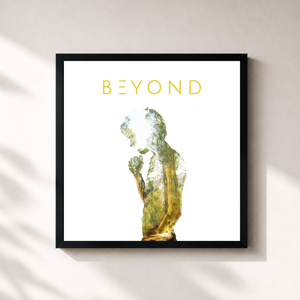 #noir Tableau carré de l'album Beyond de Naâman, cadre noir 32x32 cm