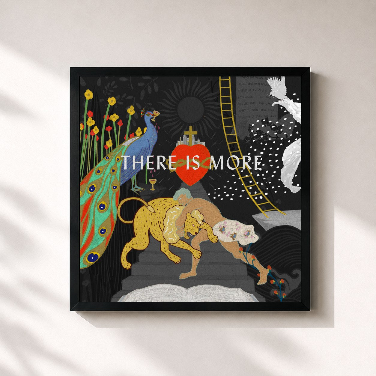 #noir Tableau carré de l'album There Is More (Instrumental) de Hillsong Worship, cadre noir 32x32 cm