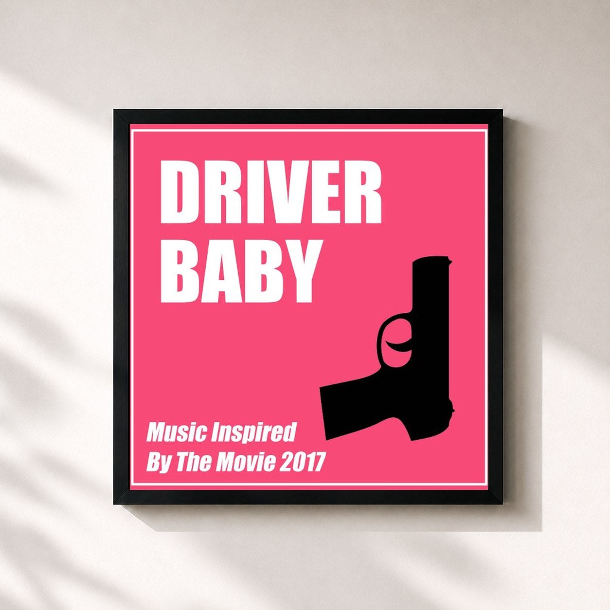 #noir Tableau carré de l'album Driver Baby (Music Inspired by the Movie) de Fandom, cadre noir 32x32 cm