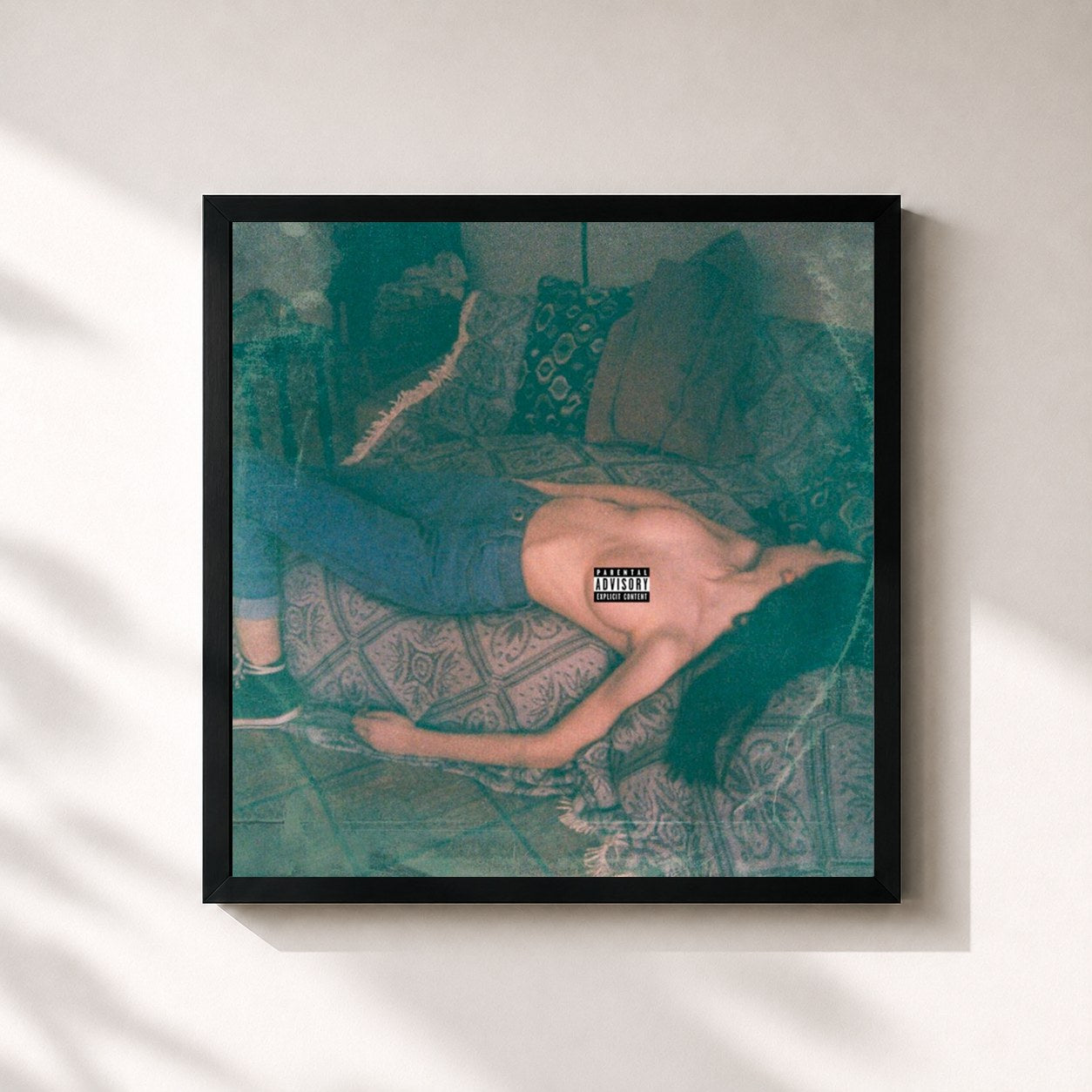#noir Tableau carré de l'album Calzone Tapes, Vol.1 de Recayd Mob, cadre noir 32x32 cm