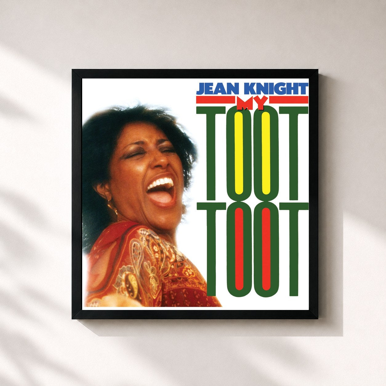 #noir Tableau carré de l'album My Toot Toot de Jean Knight, cadre noir 32x32 cm