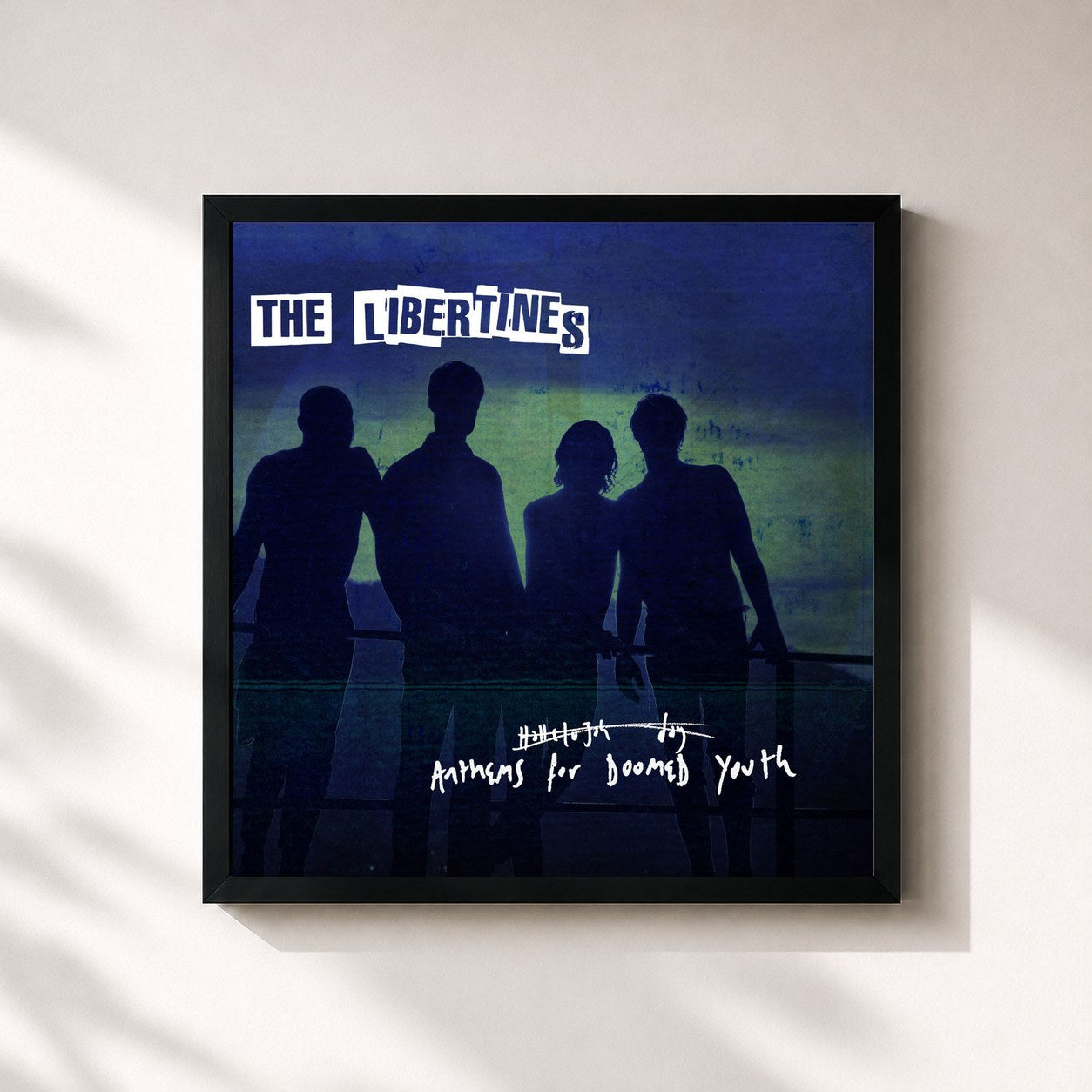 #noir Tableau carré de l'album Anthems For Doomed Youth de The Libertines, cadre noir 32x32 cm