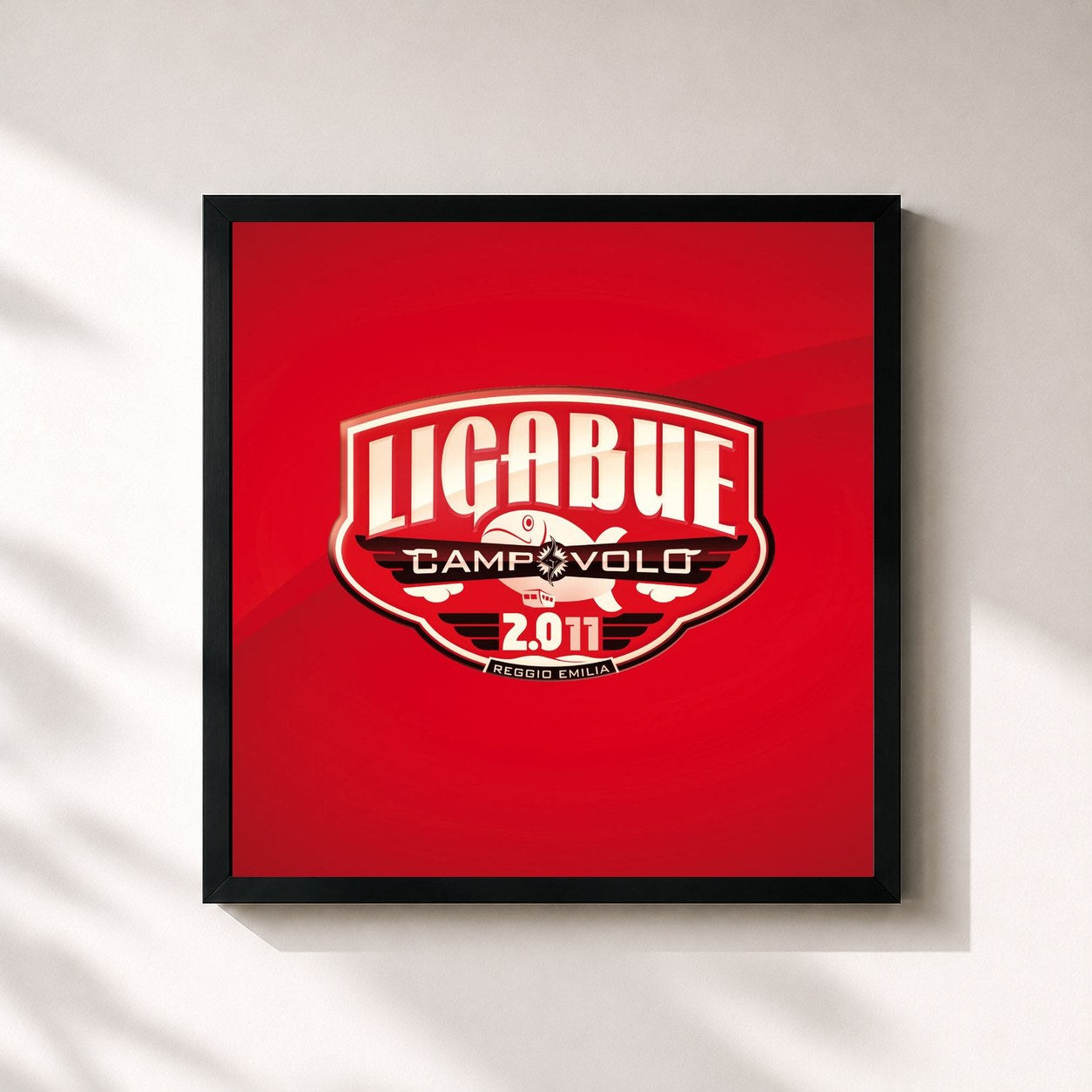 #noir Tableau carré de l'album Campovolo 2.011 de Ligabue, cadre noir 32x32 cm