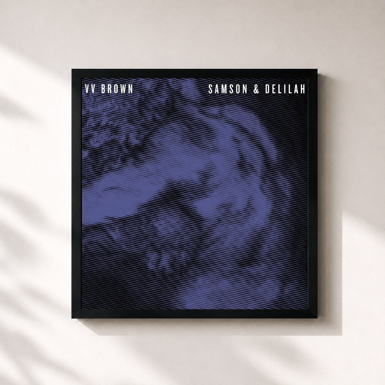 #noir Tableau carré de l'album Samson & Delilah de V V Brown, cadre noir 32x32 cm