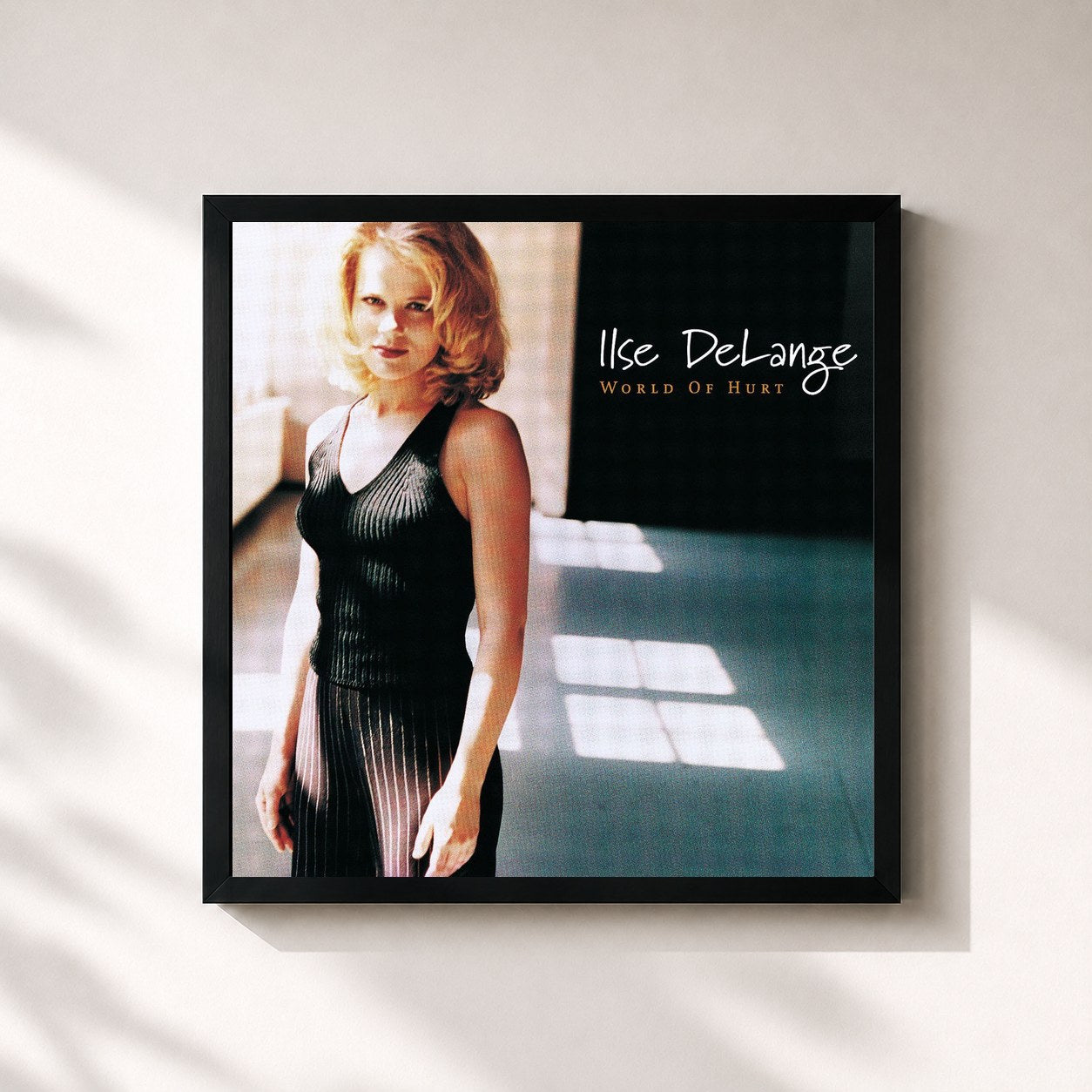 #noir Tableau carré de l'album World Of Hurt de Ilse DeLange, cadre noir 32x32 cm
