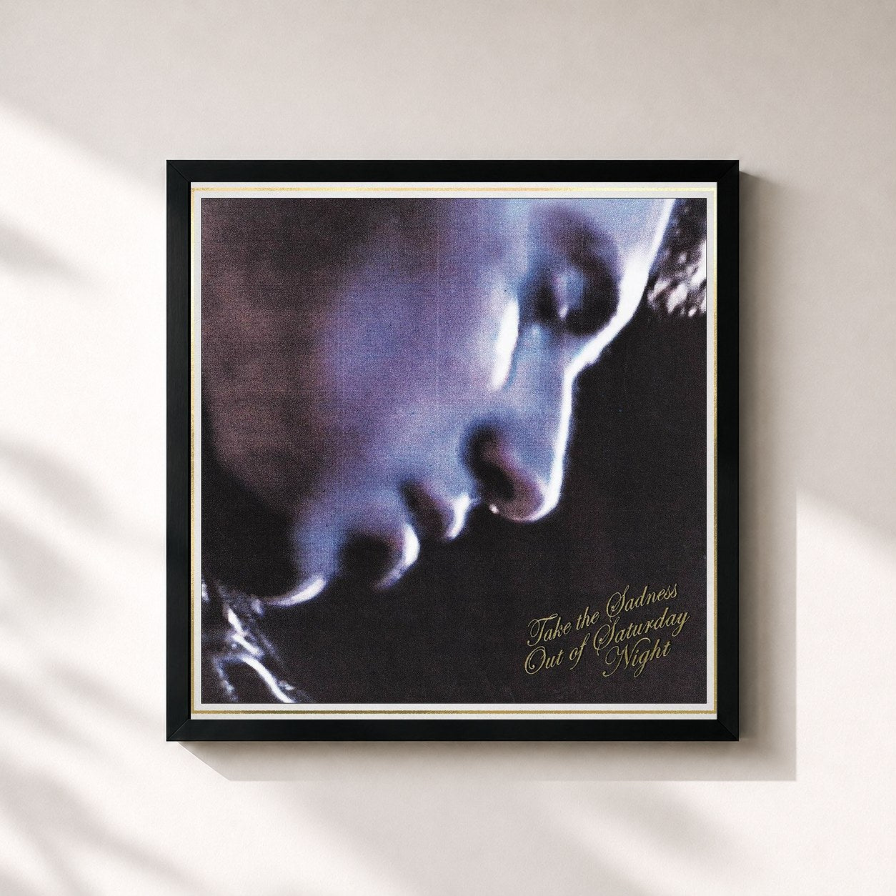 #noir Tableau carré de l'album Take the Sadness Out of Saturday Night de Bleachers, cadre noir 32x32 cm