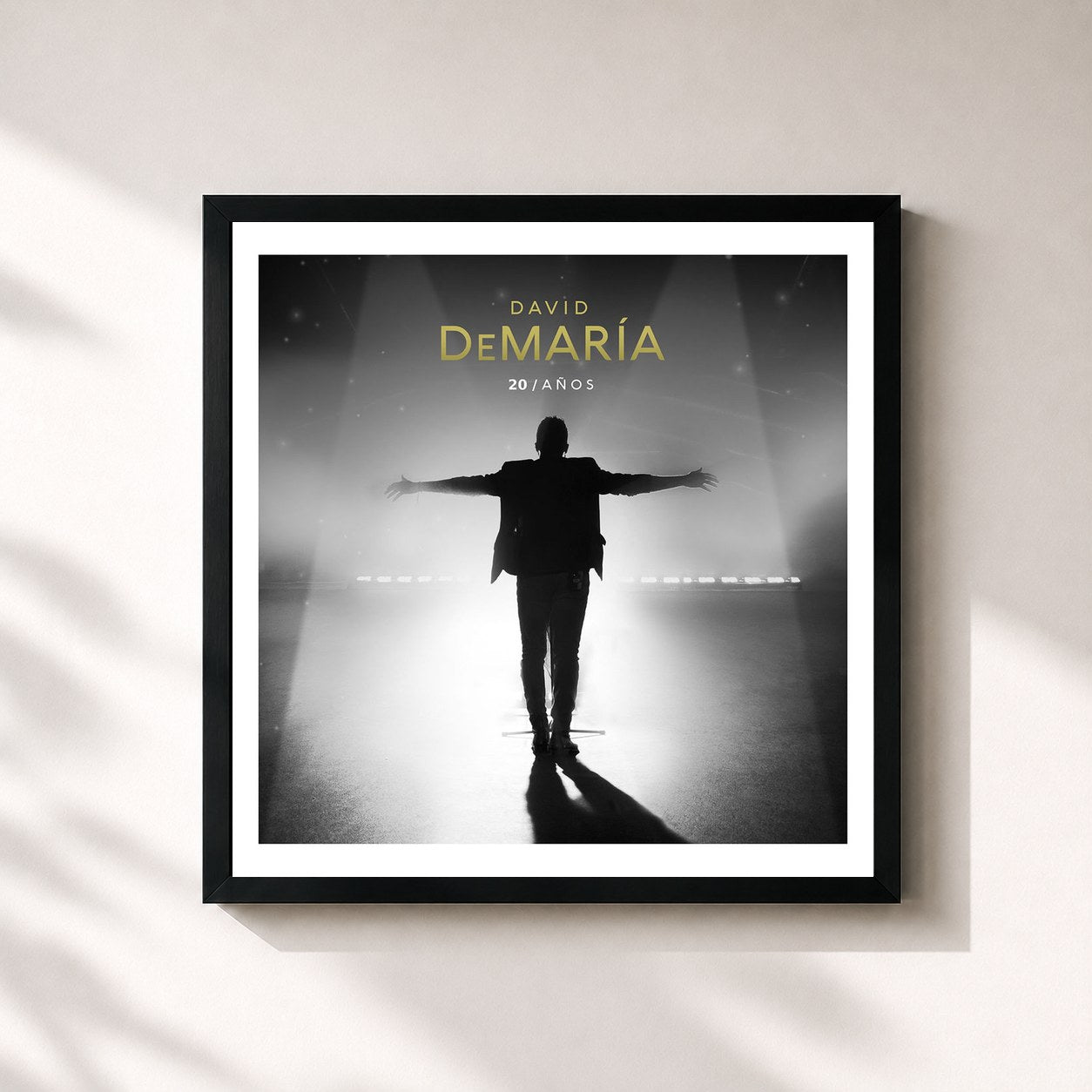 #noir Tableau carré de l'album 20 Años de David deMaria, cadre noir 32x32 cm