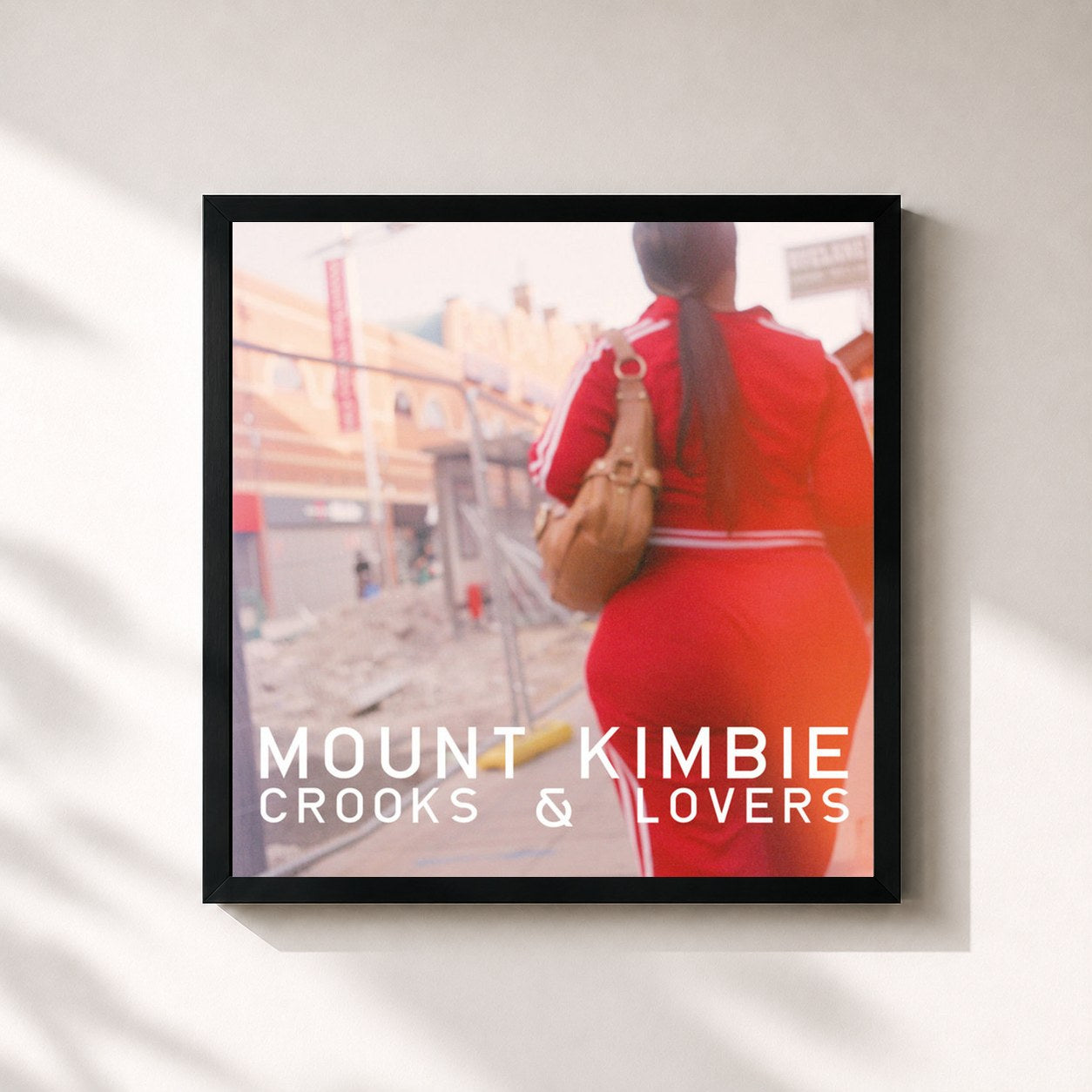 #noir Tableau carré de l'album Crooks & Lovers de Mount Kimbie, cadre noir 32x32 cm