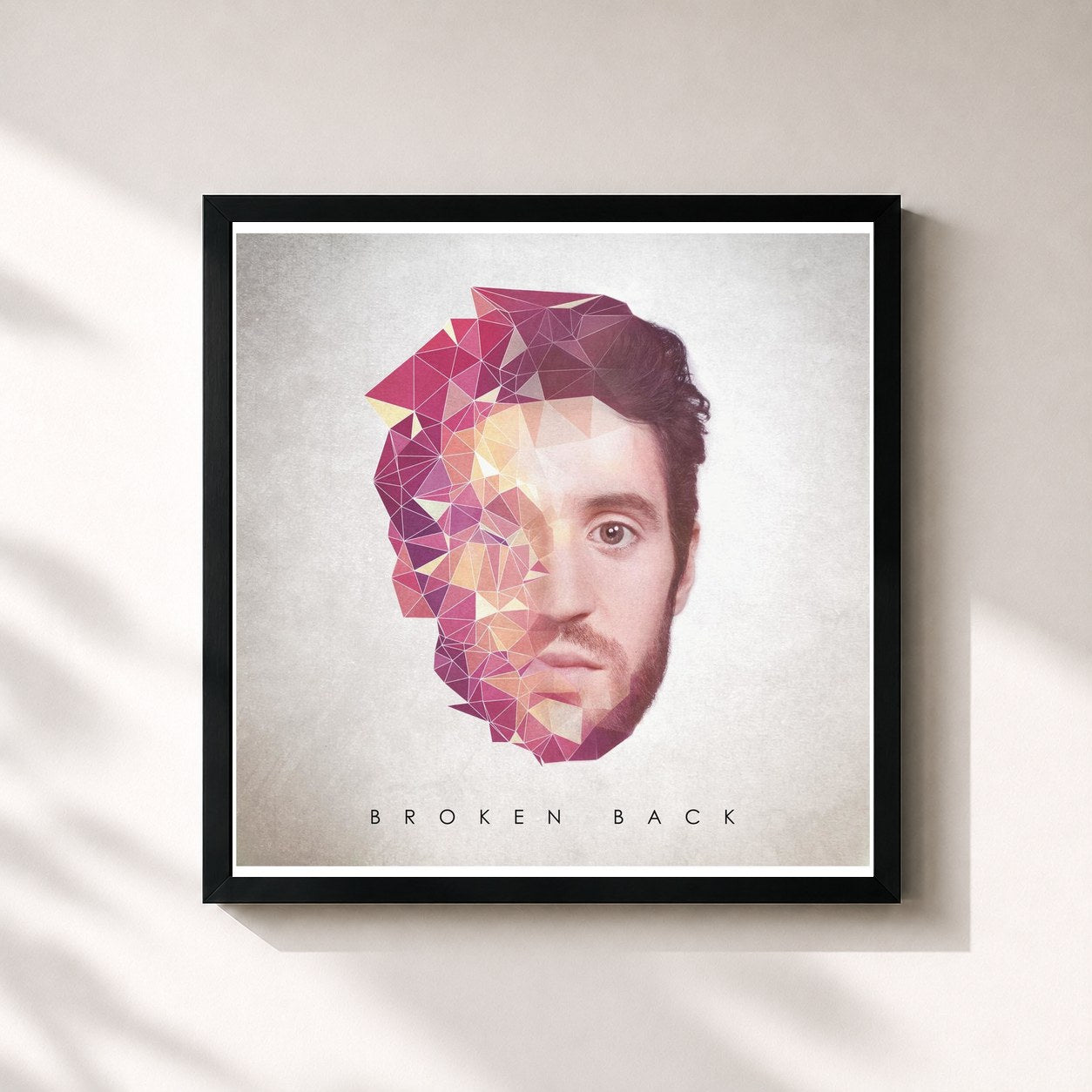 #noir Tableau carré de l'album Broken Back de Broken Back, cadre noir 32x32 cm