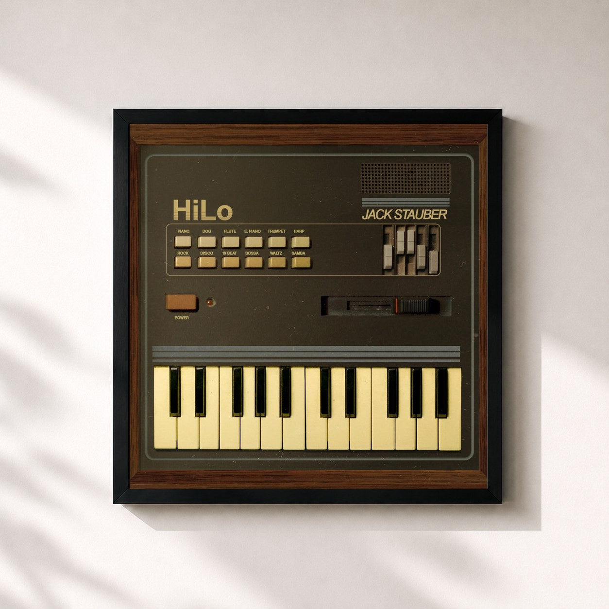 #noir Tableau carré de l'album HiLo de Jack Stauber, cadre noir 32x32 cm