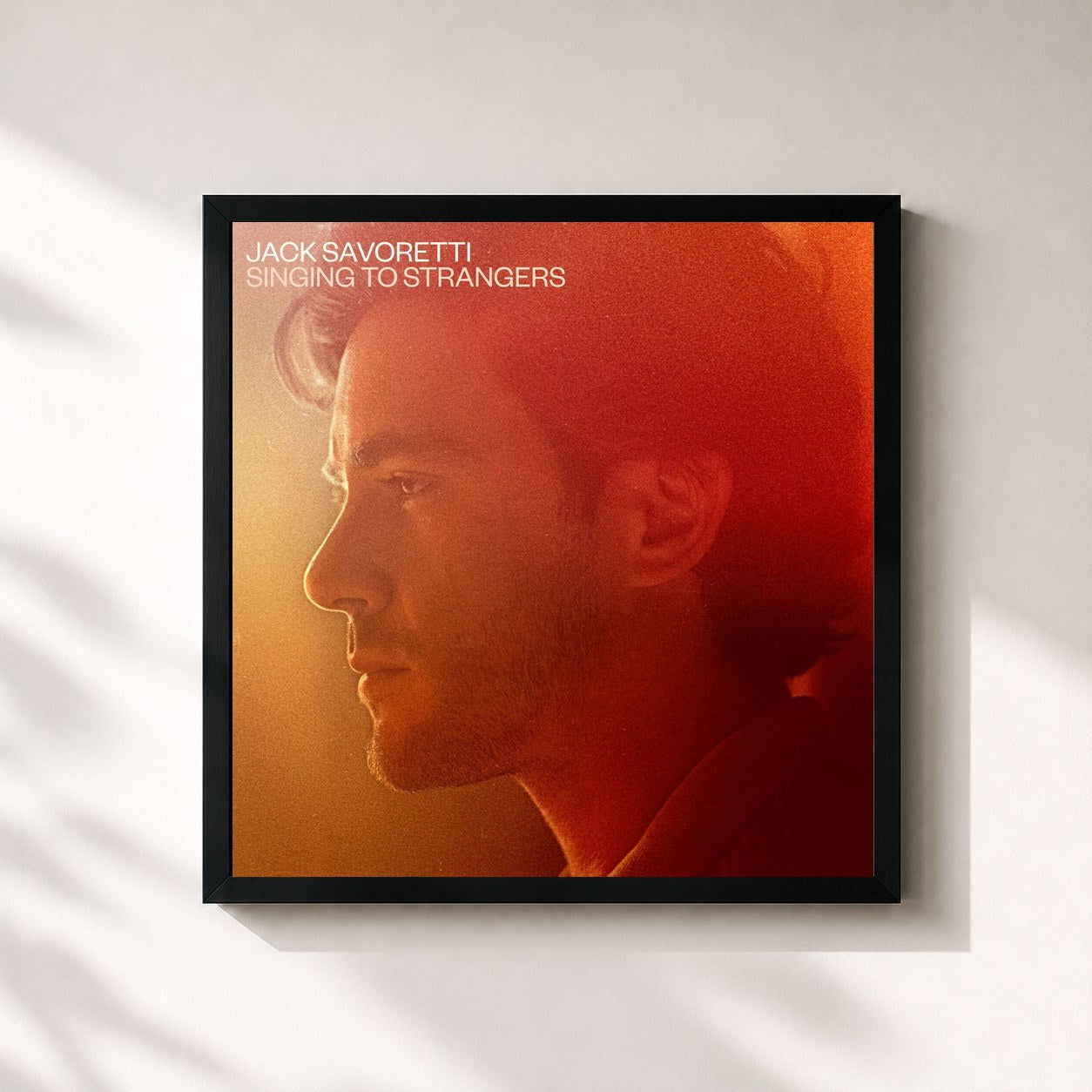 #noir Tableau carré de l'album Singing to Strangers de Jack Savoretti, cadre noir 32x32 cm