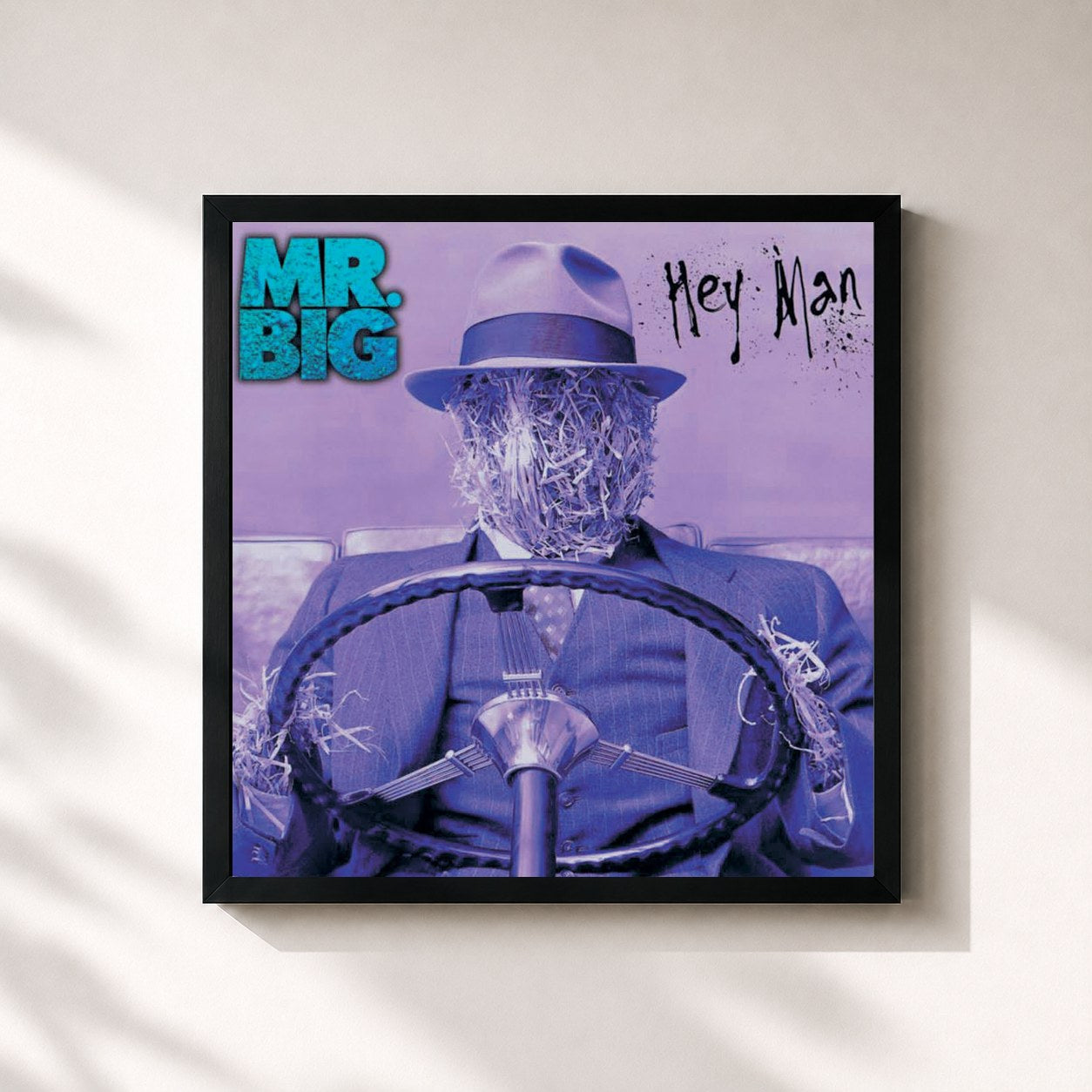 #noir Tableau carré de l'album Hey Man [Expanded] de Mr. Big, cadre noir 32x32 cm