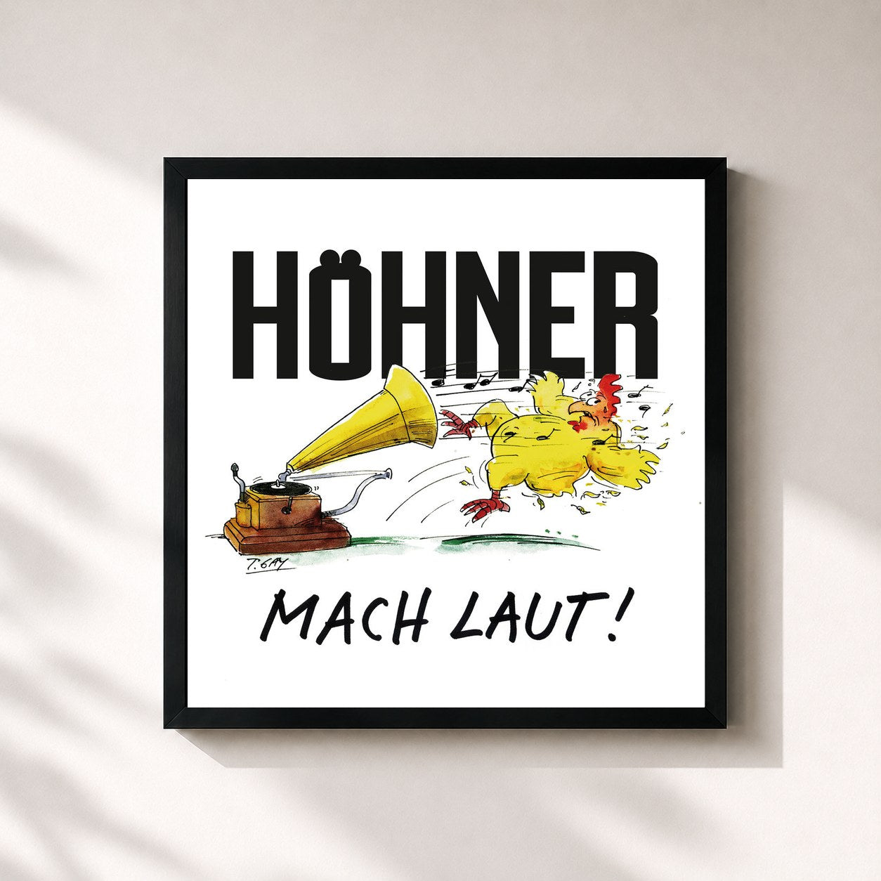 #noir Tableau carré de l'album Mach laut! de Höhner, cadre noir 32x32 cm
