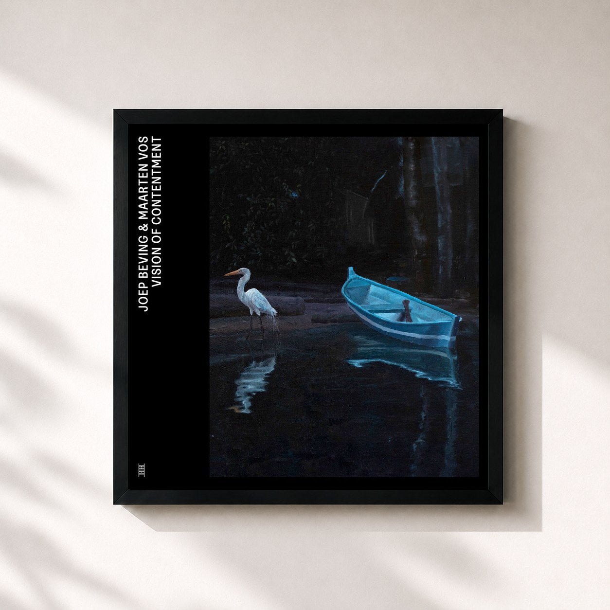 #noir Tableau carré de l'album vision of contentment de Joep Beving, cadre noir 32x32 cm