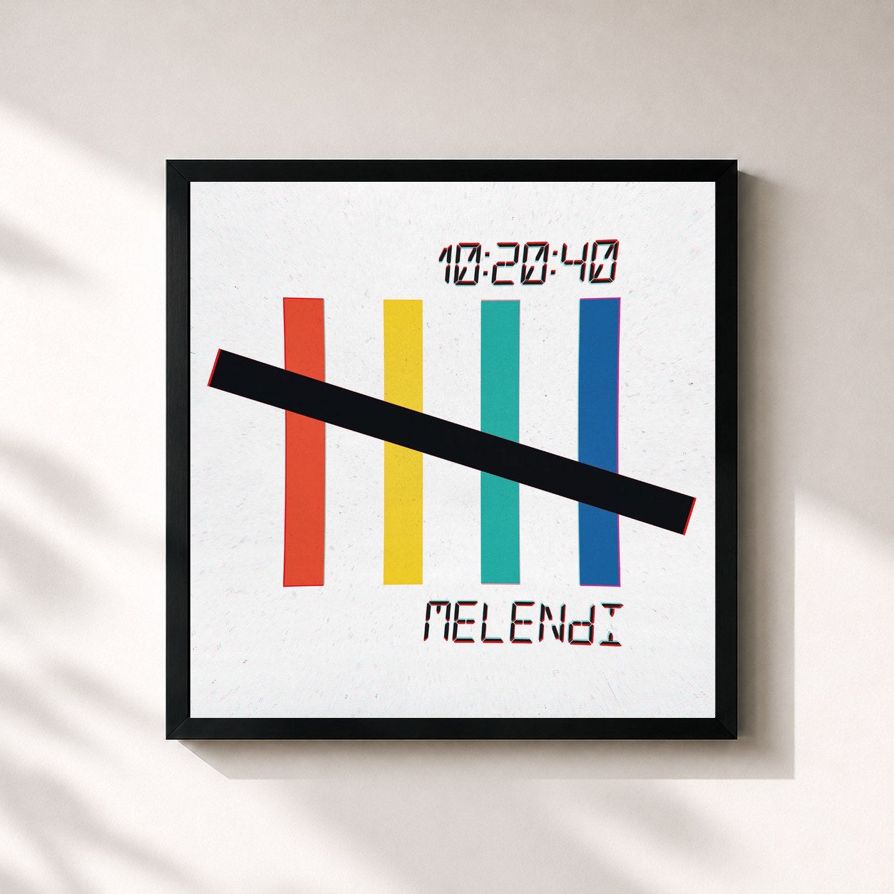 #noir Tableau carré de l'album 10:20:40 de Melendi, cadre noir 32x32 cm