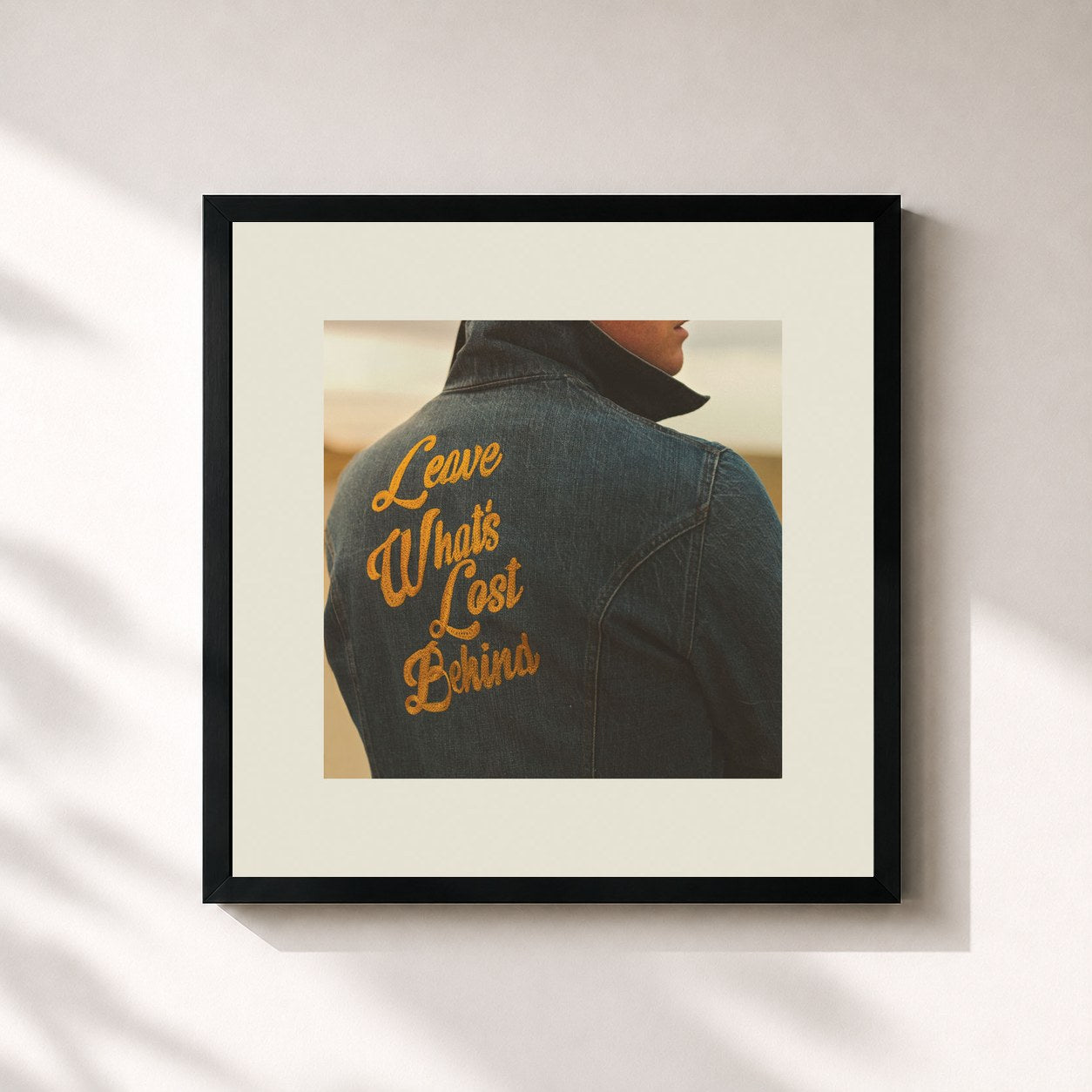 #noir Tableau carré de l'album Leave What's Lost Behind de Colony House, cadre noir 32x32 cm
