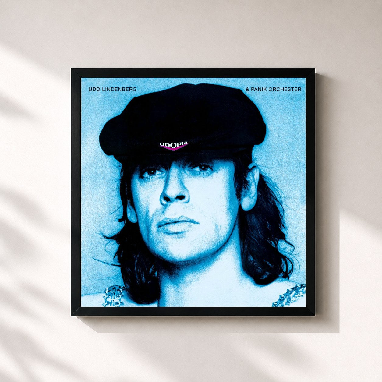 #noir Tableau carré de l'album Udopia (Remastered Version) de Udo Lindenberg, cadre noir 32x32 cm