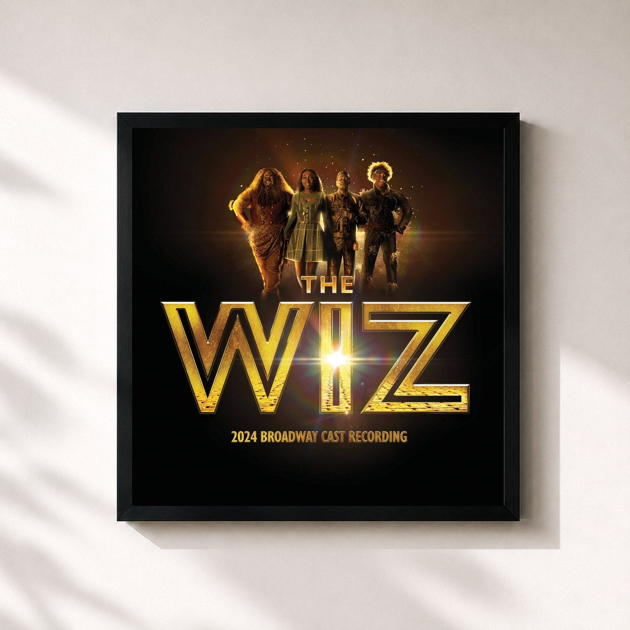 #noir Tableau carré de l'album THE WIZ (2024 Broadway Cast Recording) de Deborah Cox, cadre noir 32x32 cm
