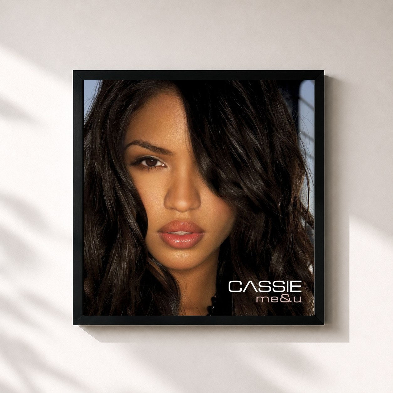 #noir Tableau carré de l'album Me & U de Cassie, cadre noir 32x32 cm