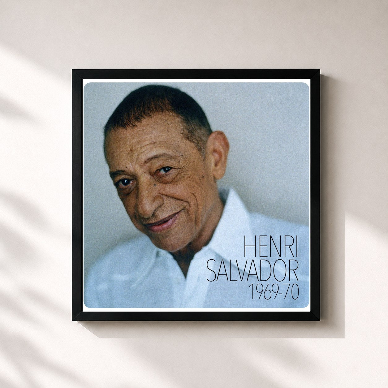 #noir Tableau carré de l'album Henri Salvador 1969-1970 de Henri Salvador, cadre noir 32x32 cm