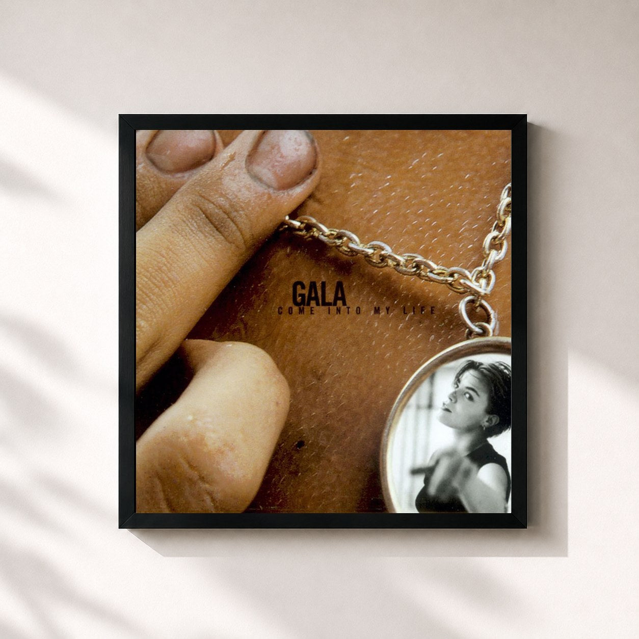#noir Tableau carré de l'album Come Into My Life (The Album) de Gala, cadre noir 32x32 cm