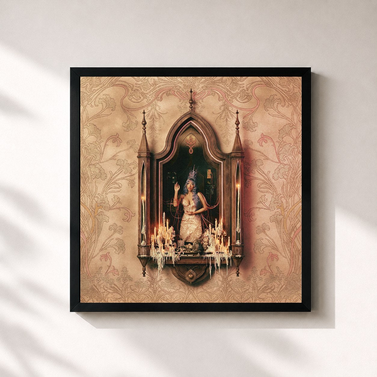 #noir Tableau carré de l'album HADES de Melanie Martinez, cadre noir 32x32 cm