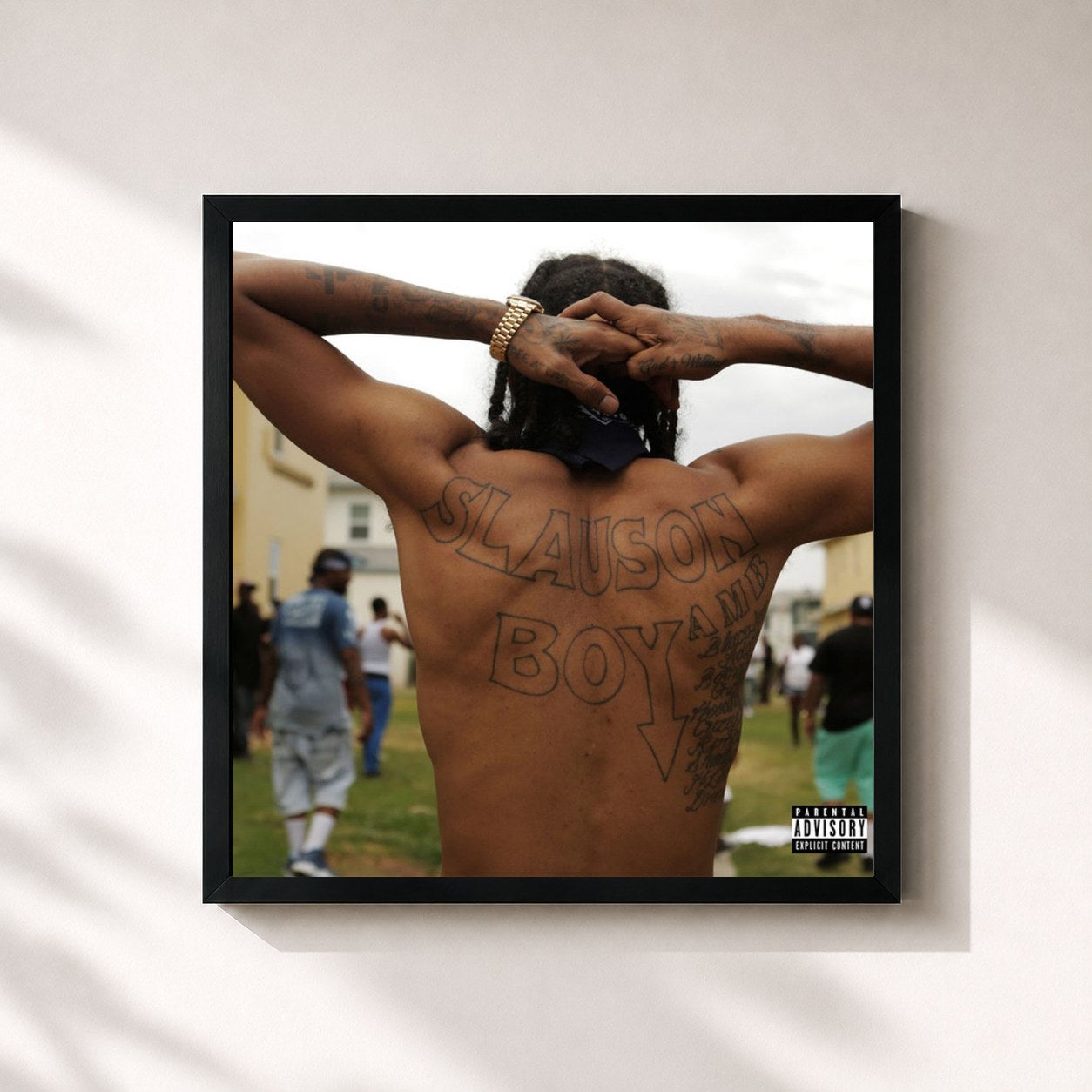 #noir Tableau carré de l'album Slauson Boy 2 de Nipsey Hussle, cadre noir 32x32 cm
