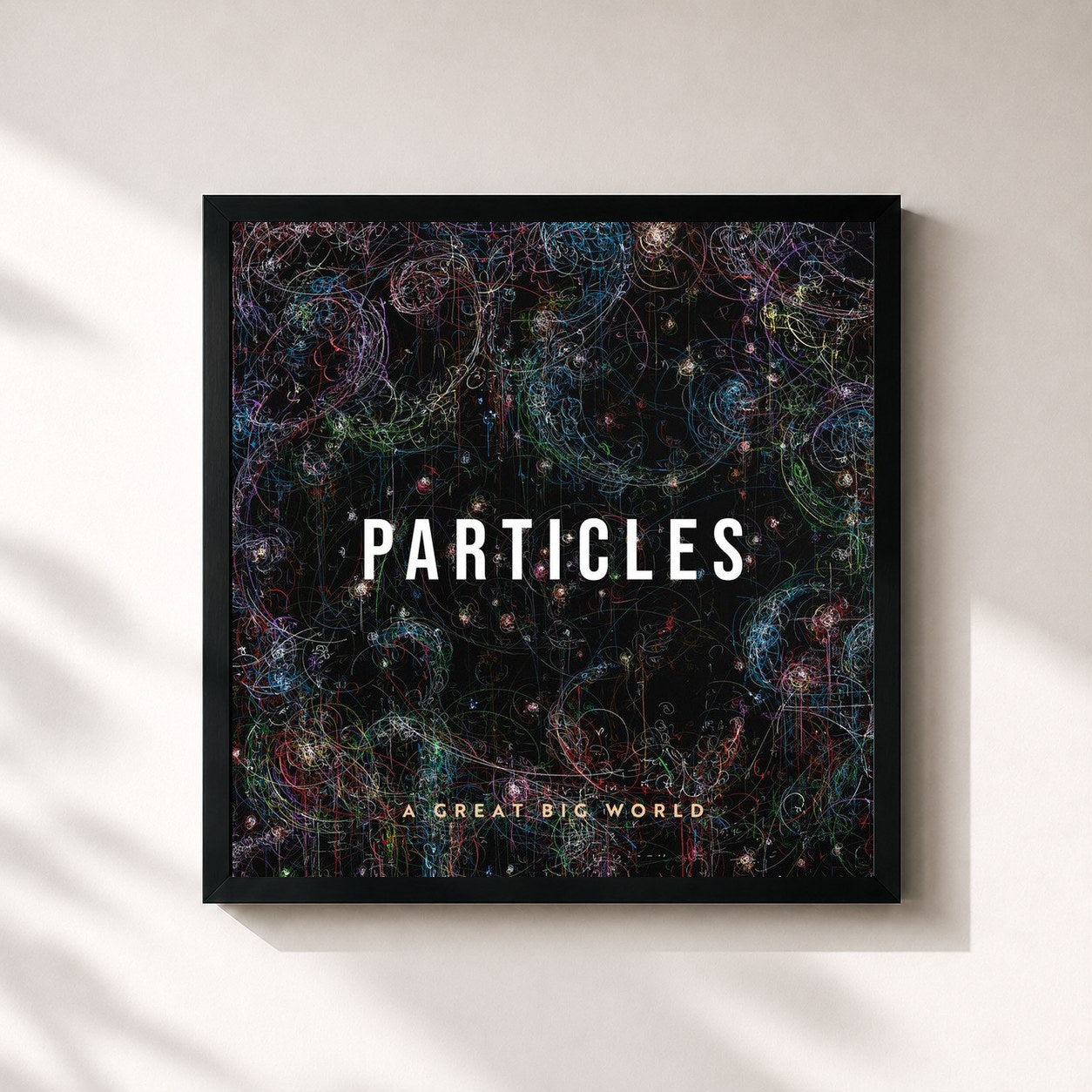 #noir Tableau carré de l'album Particles (Deluxe Edition) de A Great Big World, cadre noir 32x32 cm