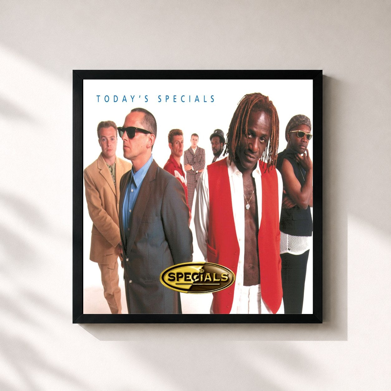 #noir Tableau carré de l'album Today's Specials de The Specials, cadre noir 32x32 cm