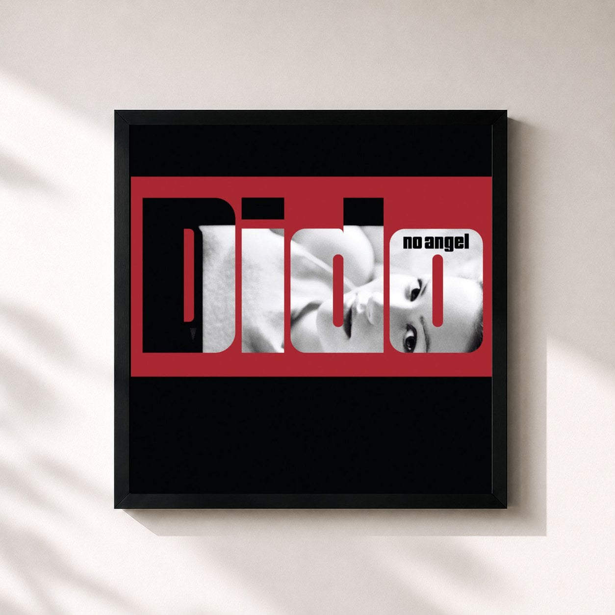 #noir Tableau carré de l'album No Angel de Dido, cadre noir 32x32 cm