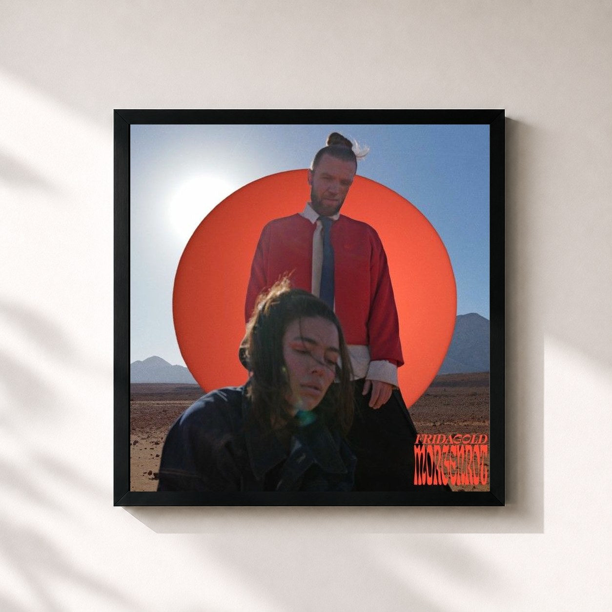 #noir Tableau carré de l'album Morgenrot de Frida Gold, cadre noir 32x32 cm