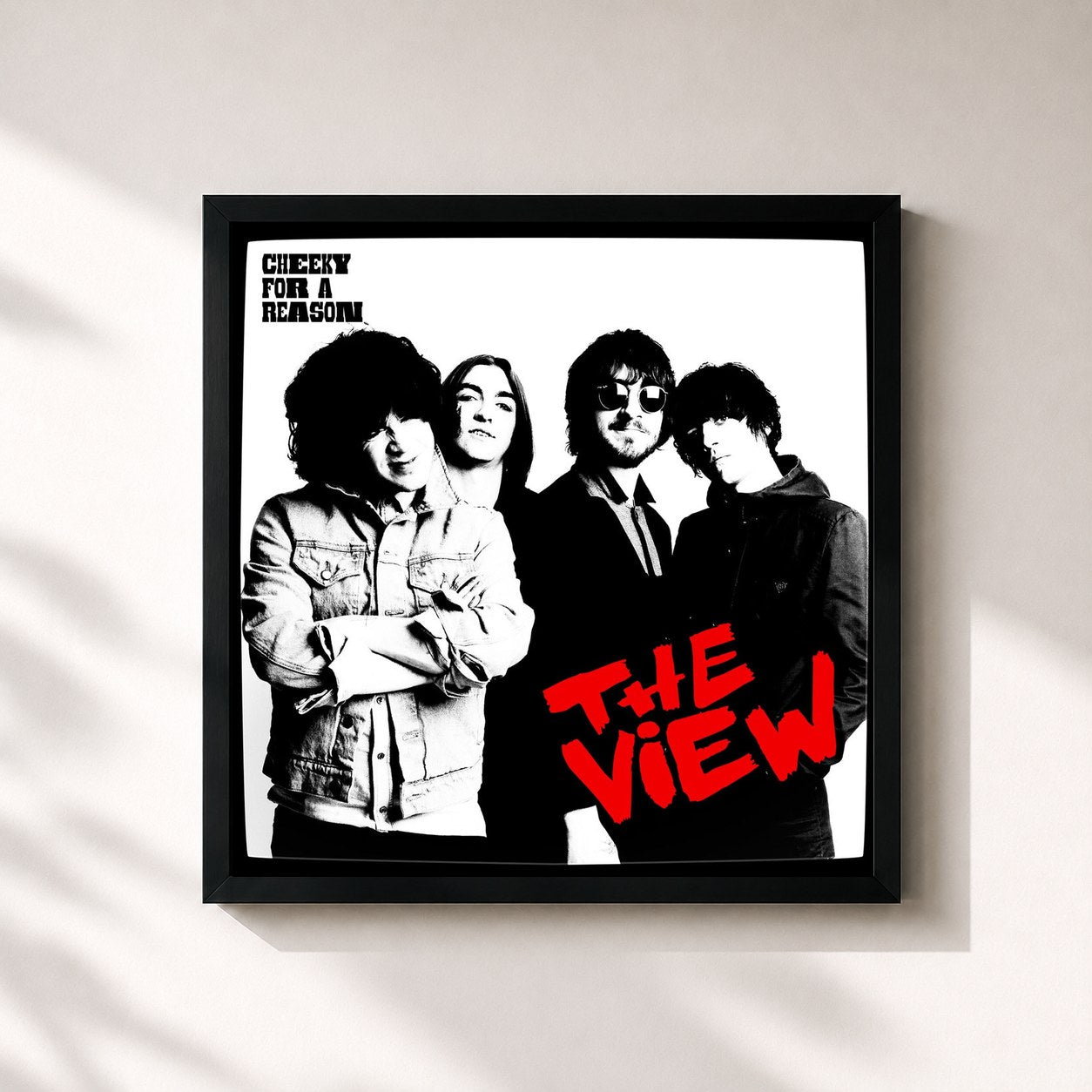 #noir Tableau carré de l'album Cheeky for a Reason de The View, cadre noir 32x32 cm