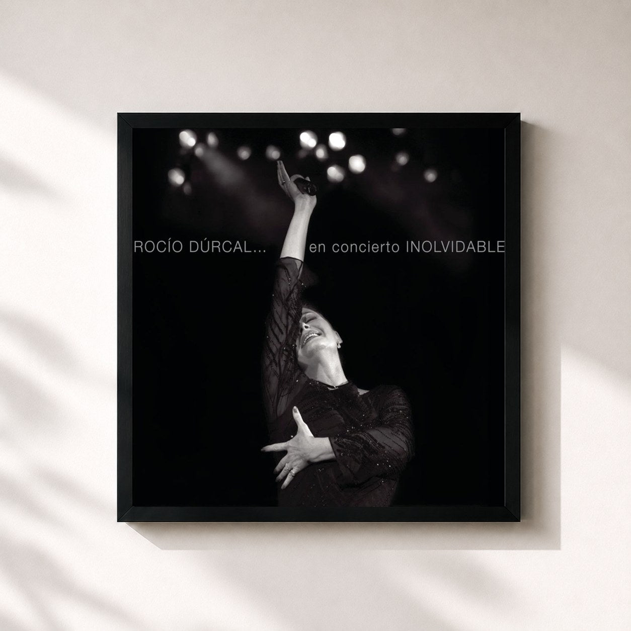 #noir Tableau carré de l'album Rocio Durcal... En Concierto Inolvidable de Rocio Durcal, cadre noir 32x32 cm
