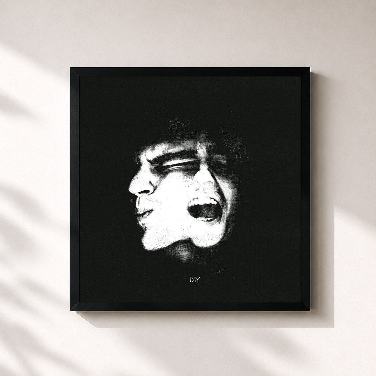 #noir Tableau carré de l'album DIY de PSICOLOGI, cadre noir 32x32 cm