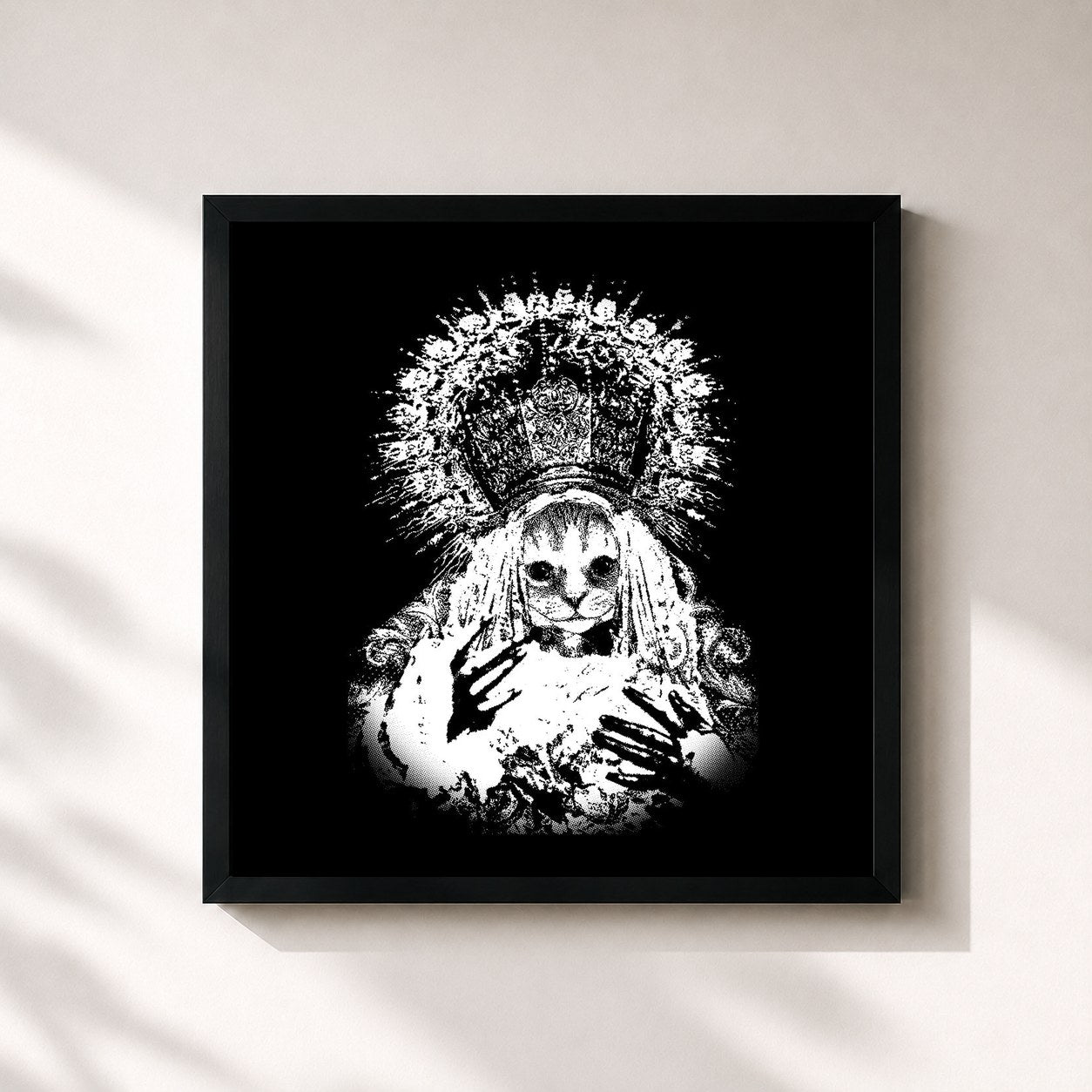 #noir Tableau carré de l'album D E A T H de Mr.Kitty, cadre noir 32x32 cm
