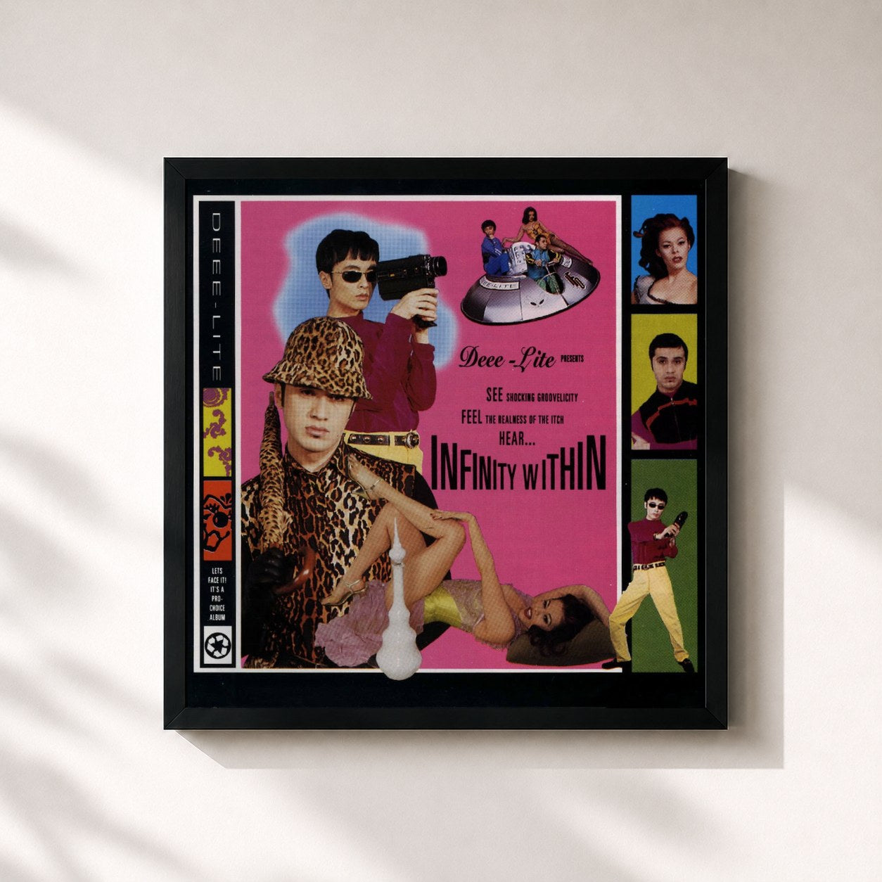 #noir Tableau carré de l'album Infinity Within de Deee-Lite, cadre noir 32x32 cm