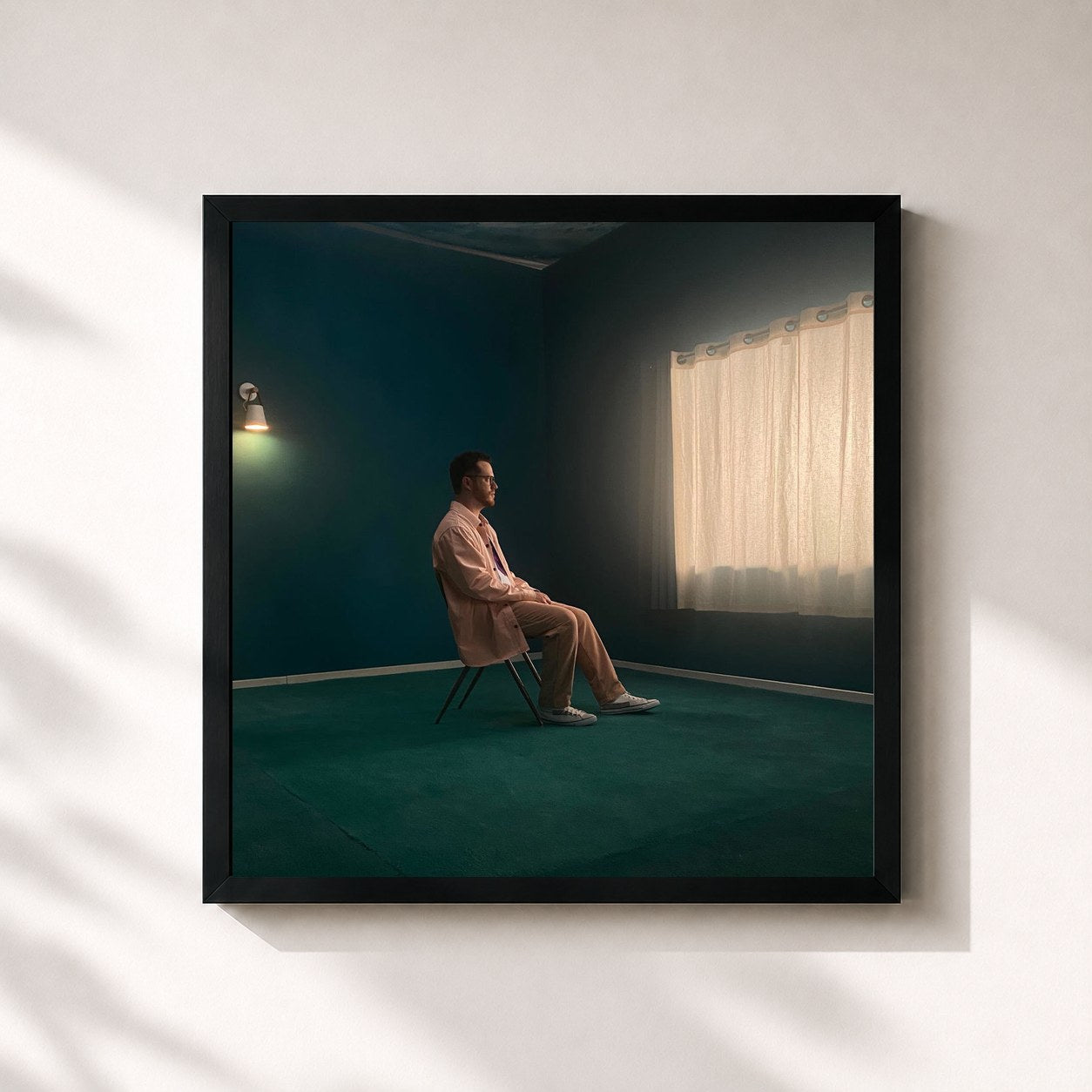 #noir Tableau carré de l'album Homework de Sam Fischer, cadre noir 32x32 cm