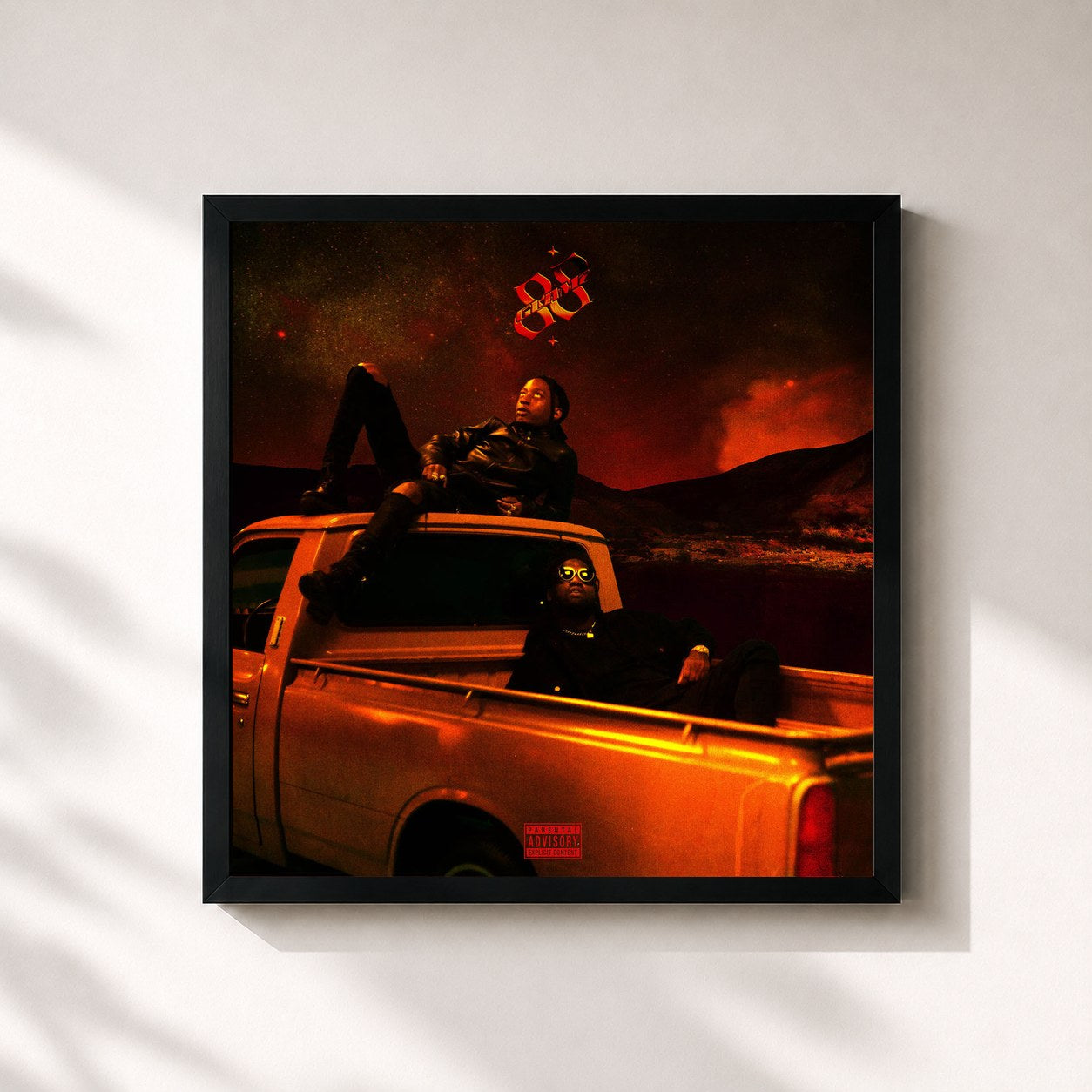 #noir Tableau carré de l'album 88GLAM2 de 88GLAM, cadre noir 32x32 cm