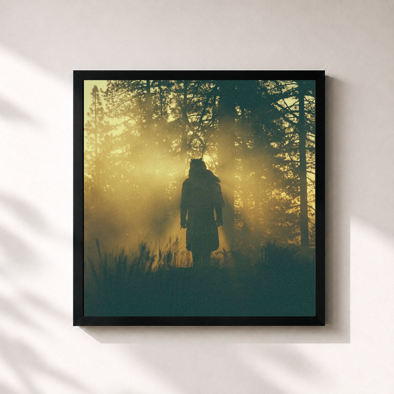 #noir Tableau carré de l'album The Beyond / Where the Giants Roam de Thundercat, cadre noir 32x32 cm