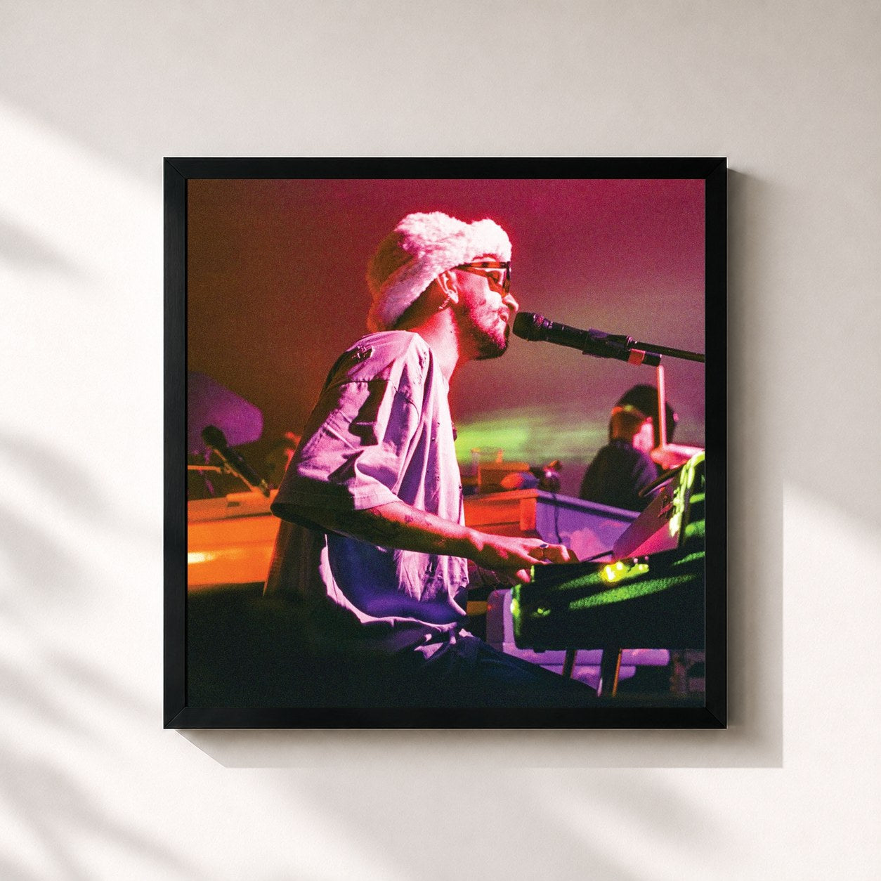 #noir Tableau carré de l'album Magica Musica Tour 2021 de Venerus, cadre noir 32x32 cm