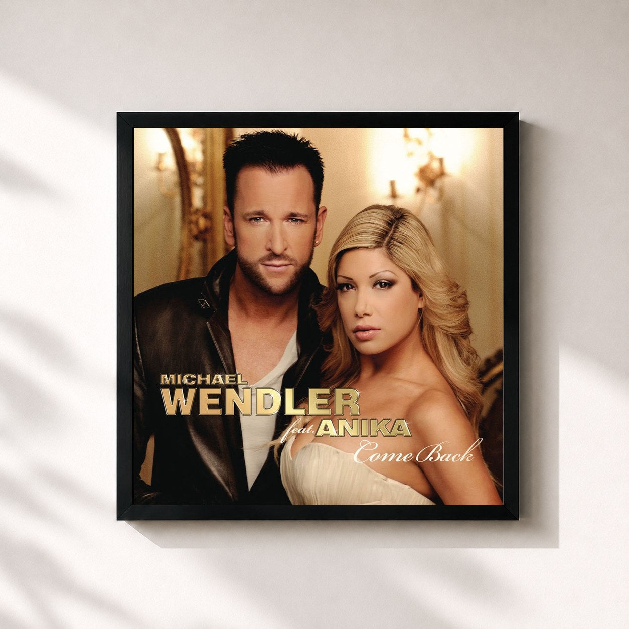 #noir Tableau carré de l'album Come Back (feat. Anika) de Michael Wendler, cadre noir 32x32 cm