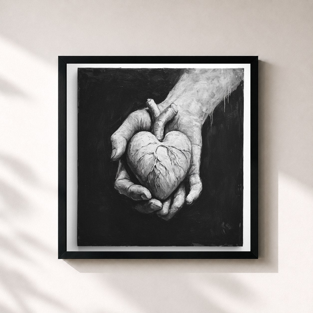 #noir Tableau carré de l'album lofi to take you away to paradise de LÉON, cadre noir 32x32 cm