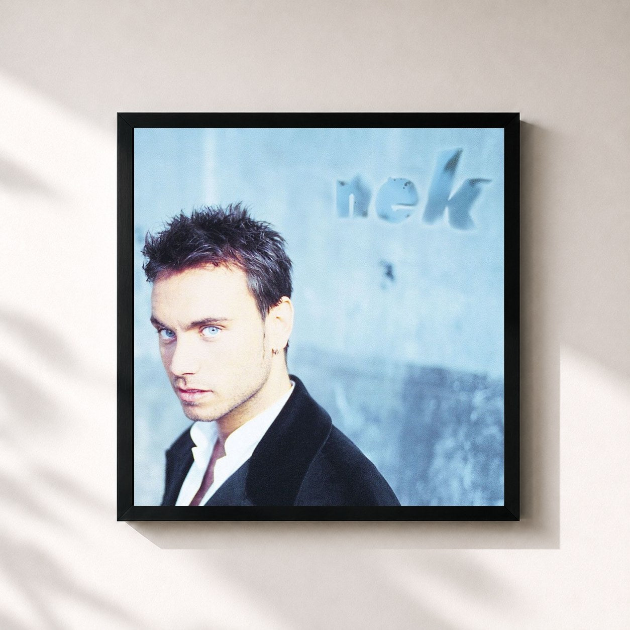 #noir Tableau carré de l'album Nek de Nek, cadre noir 32x32 cm